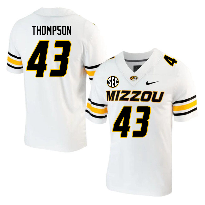Men-Youth #43 Isaac Thompson Missouri Tigers College 2023 Football Stitched Jerseys Sale-White